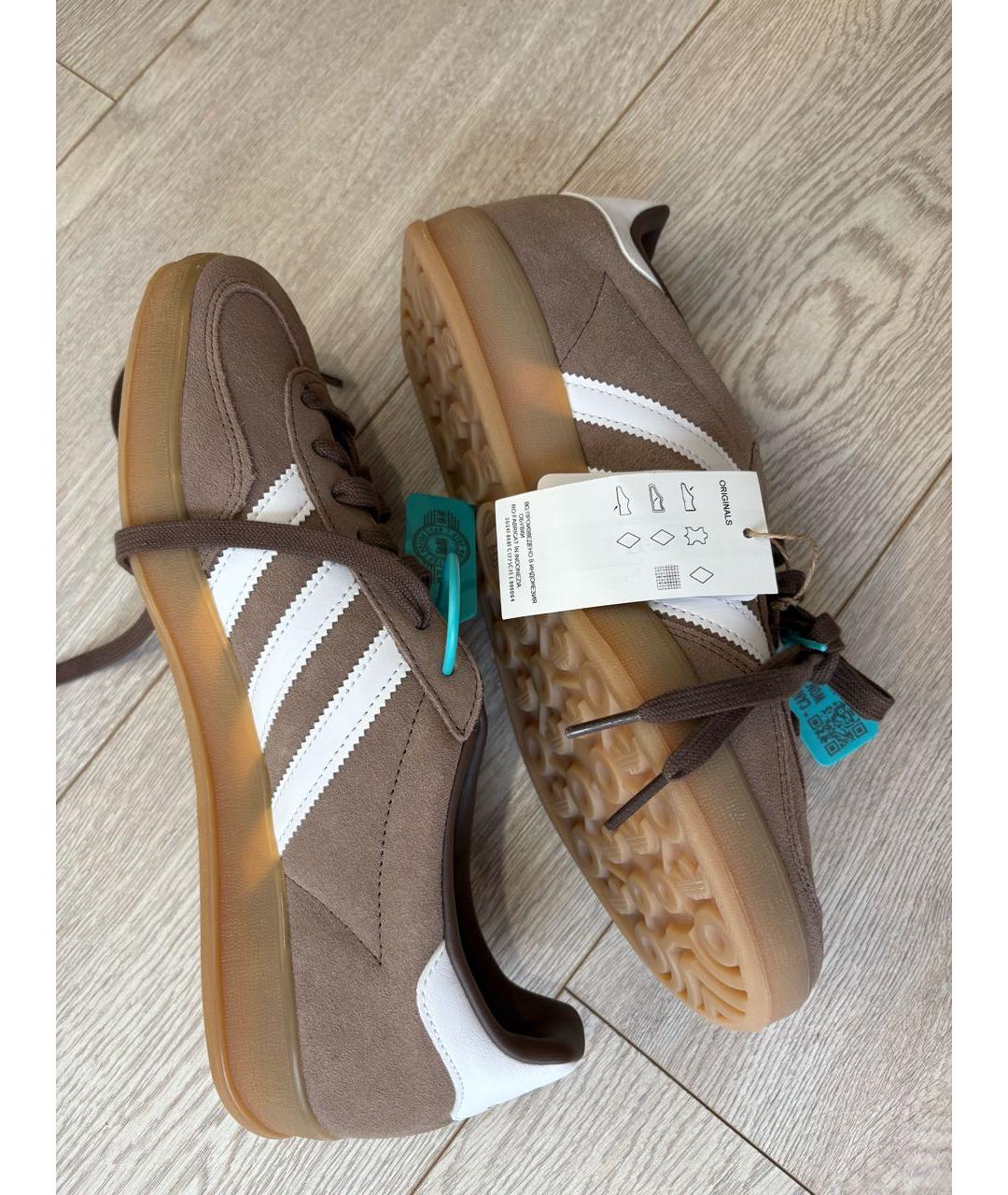 ADIDAS Коричневые кожаные кеды, фото 7