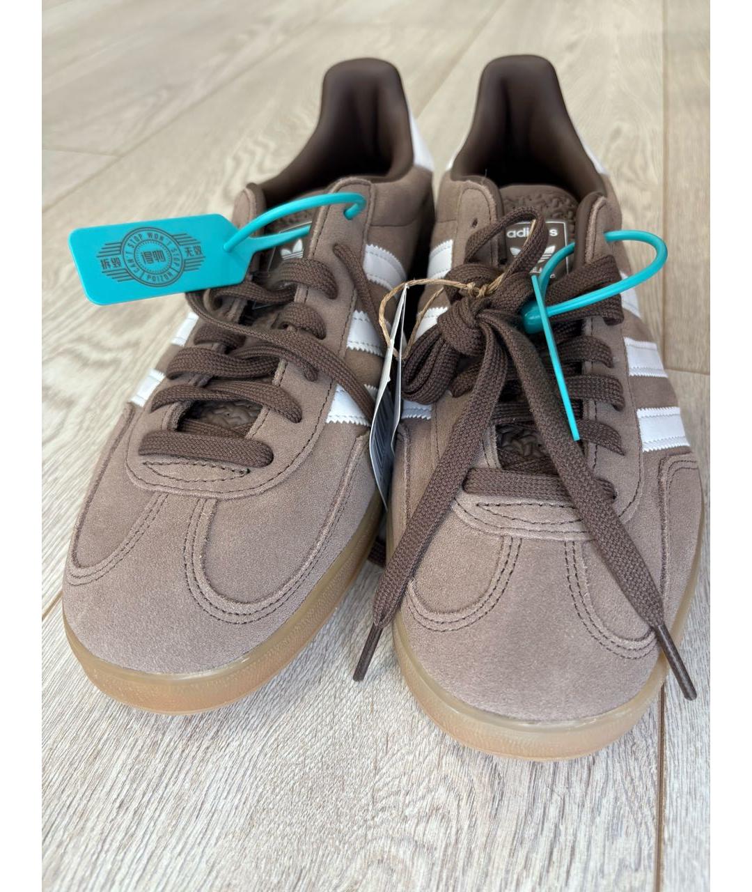 ADIDAS Коричневые кожаные кеды, фото 3