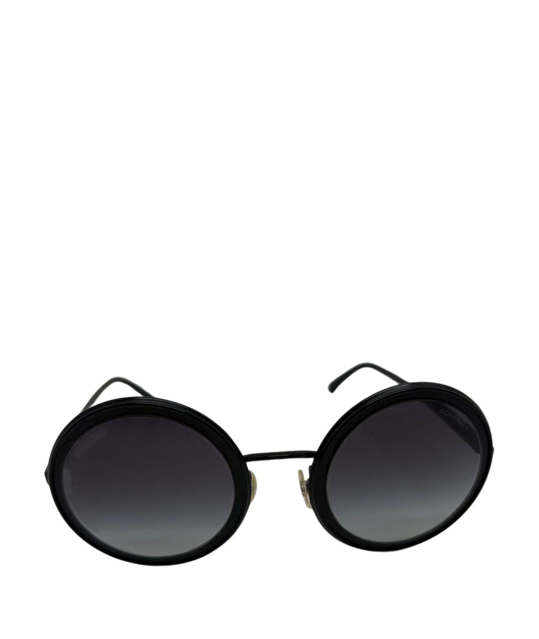 CHANEL Черные металлические солнцезащитные очки, фото 1