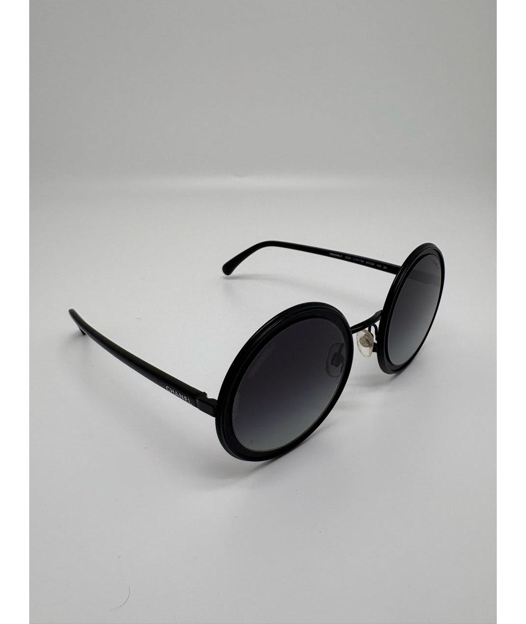 CHANEL Черные металлические солнцезащитные очки, фото 2
