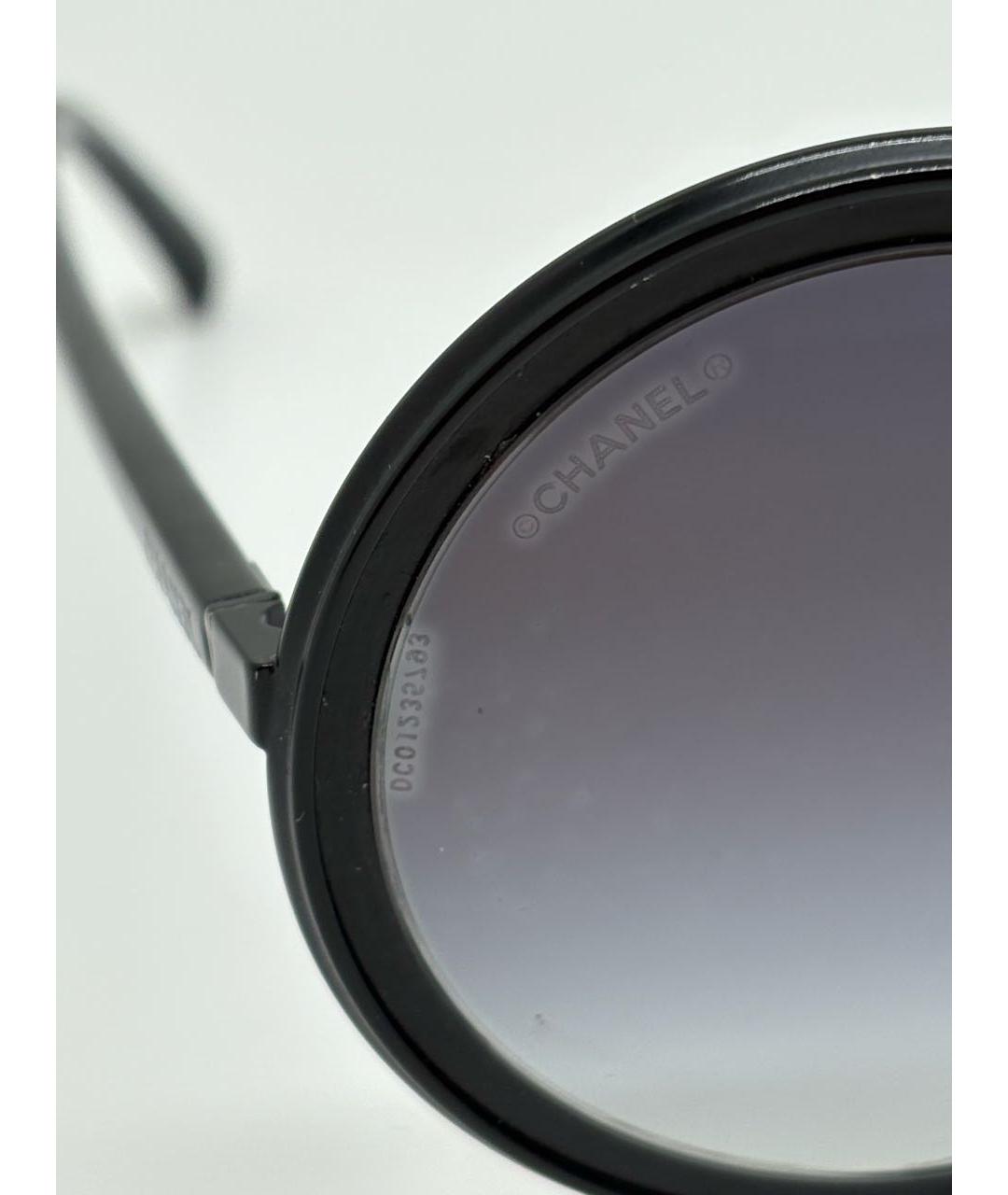 CHANEL Черные металлические солнцезащитные очки, фото 3