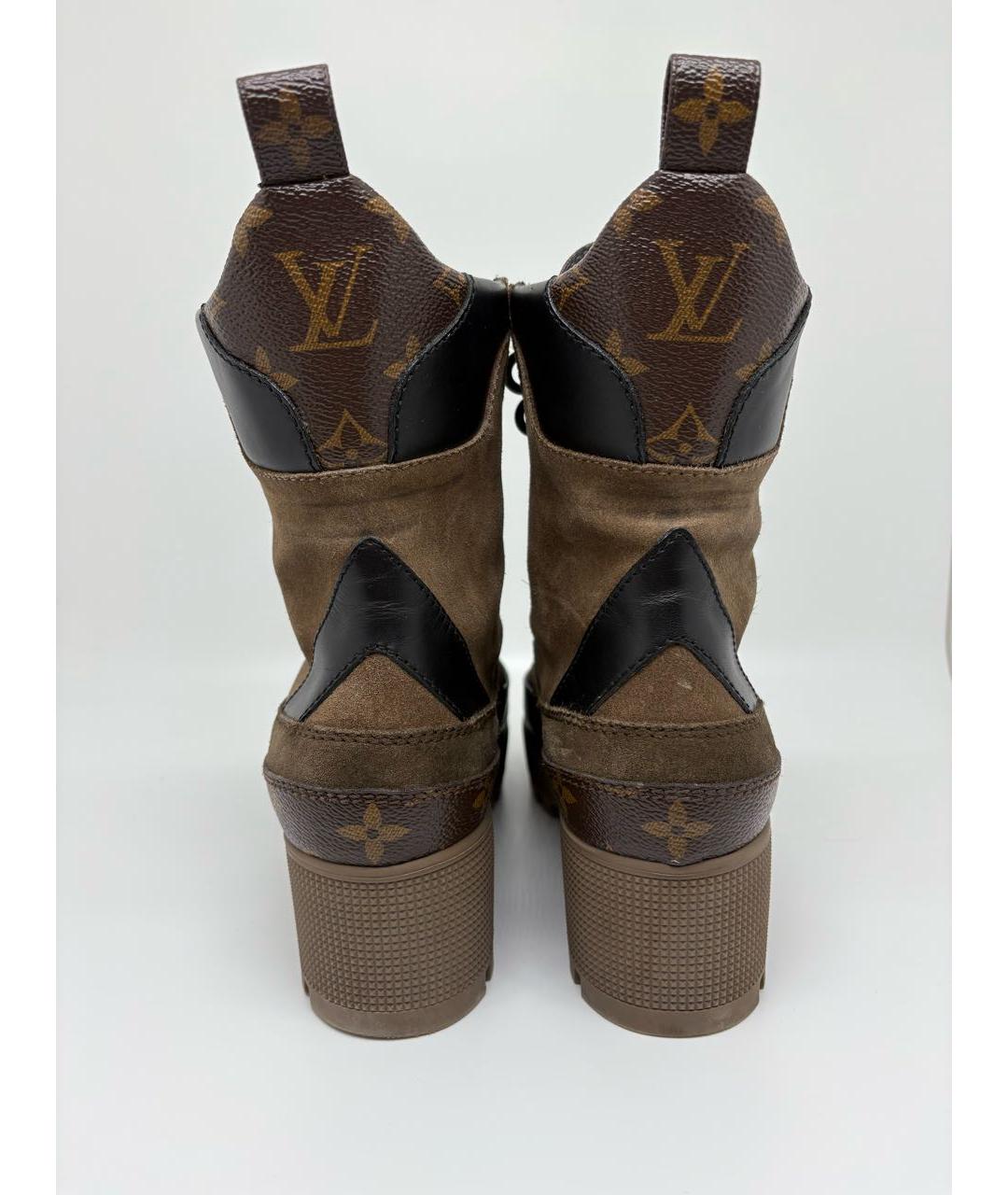 LOUIS VUITTON Бежевые нубуковые ботинки, фото 4