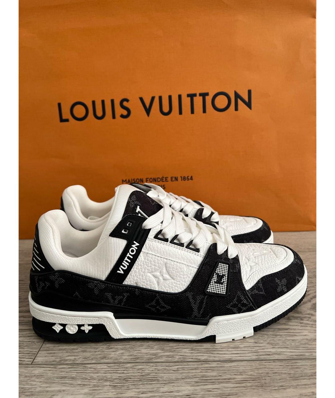 LOUIS VUITTON Белые кожаные кроссовки, фото 5