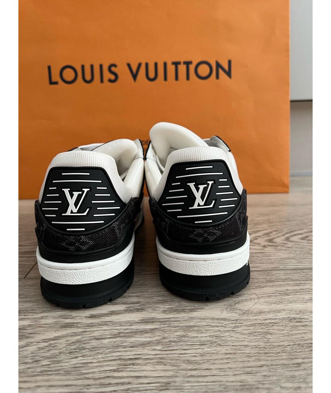 LOUIS VUITTON Белые кожаные кроссовки, фото 4