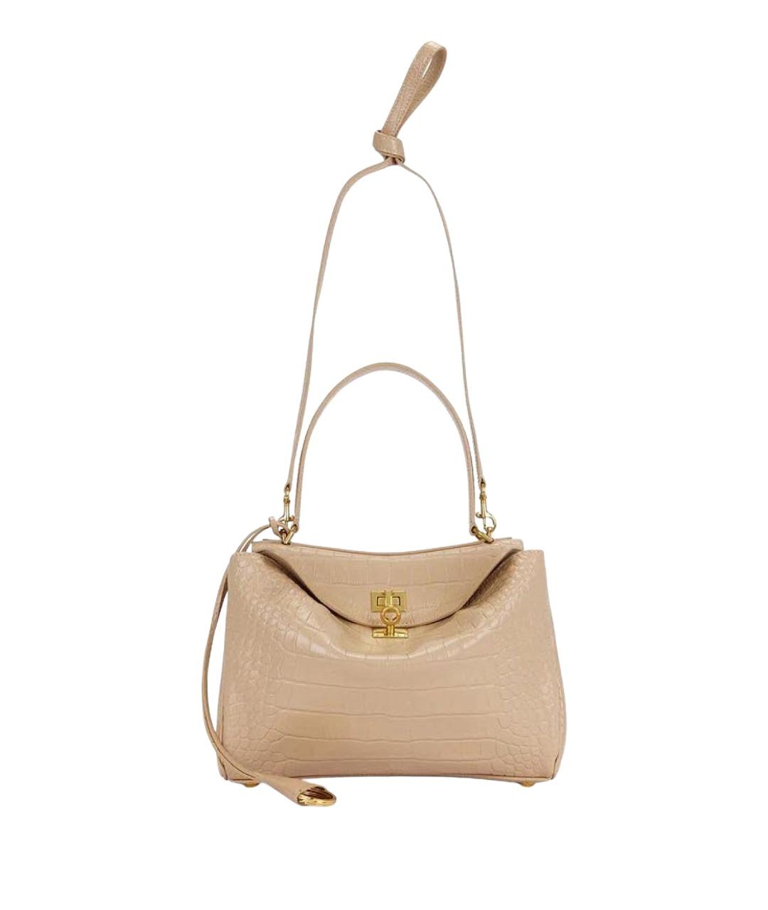 BALENCIAGA Бежевая сумка с короткими ручками из лакированной кожи, фото 1