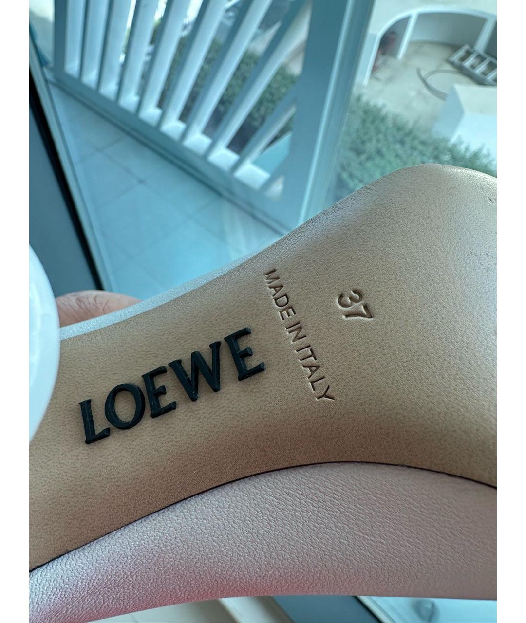 LOEWE Белые кожаные туфли, фото 5
