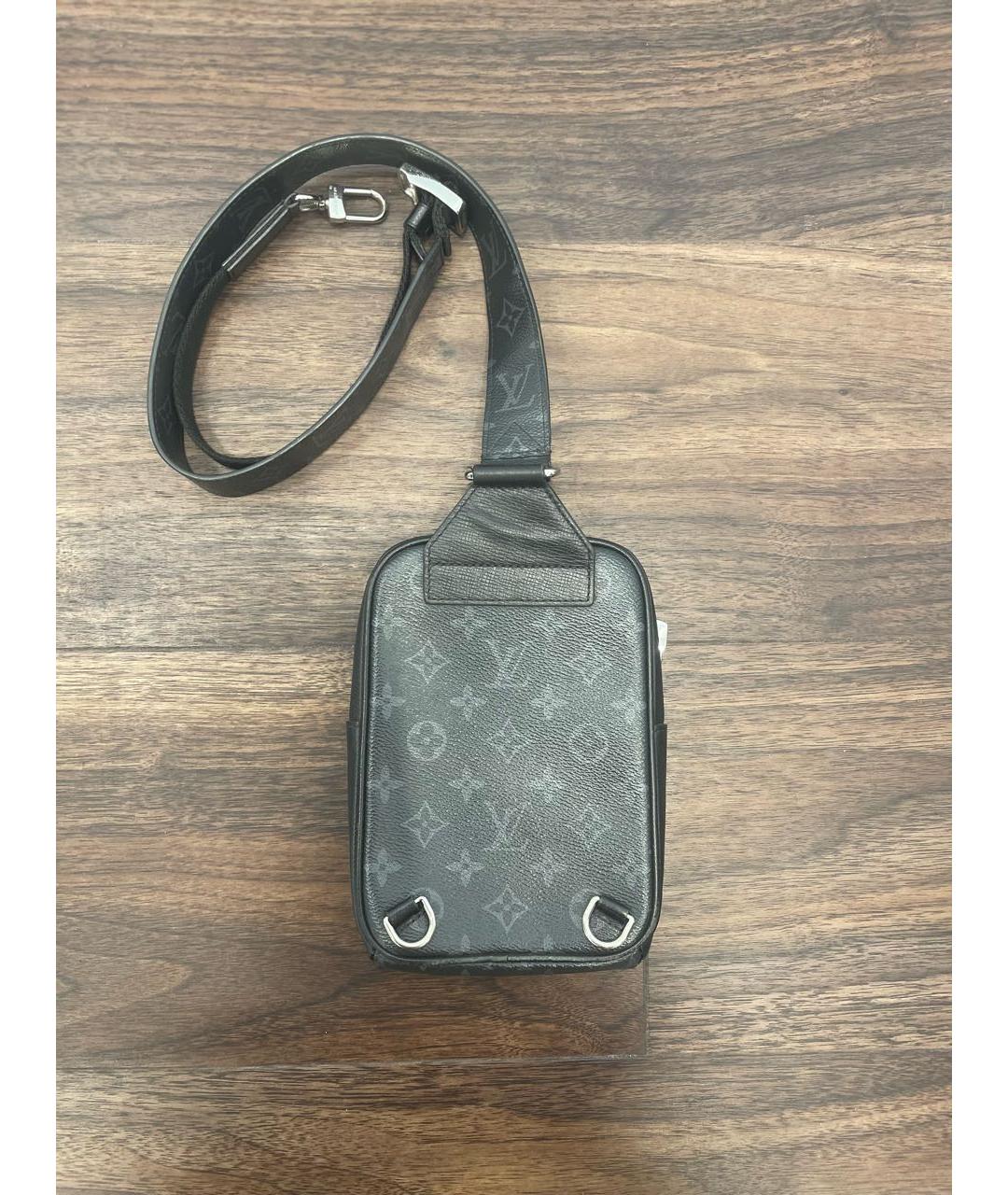 LOUIS VUITTON Серая кожаная сумка на плечо, фото 3