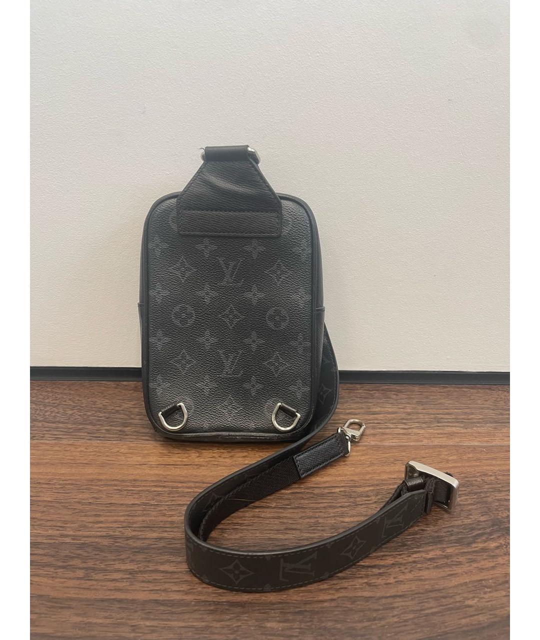 LOUIS VUITTON Серая кожаная сумка на плечо, фото 4