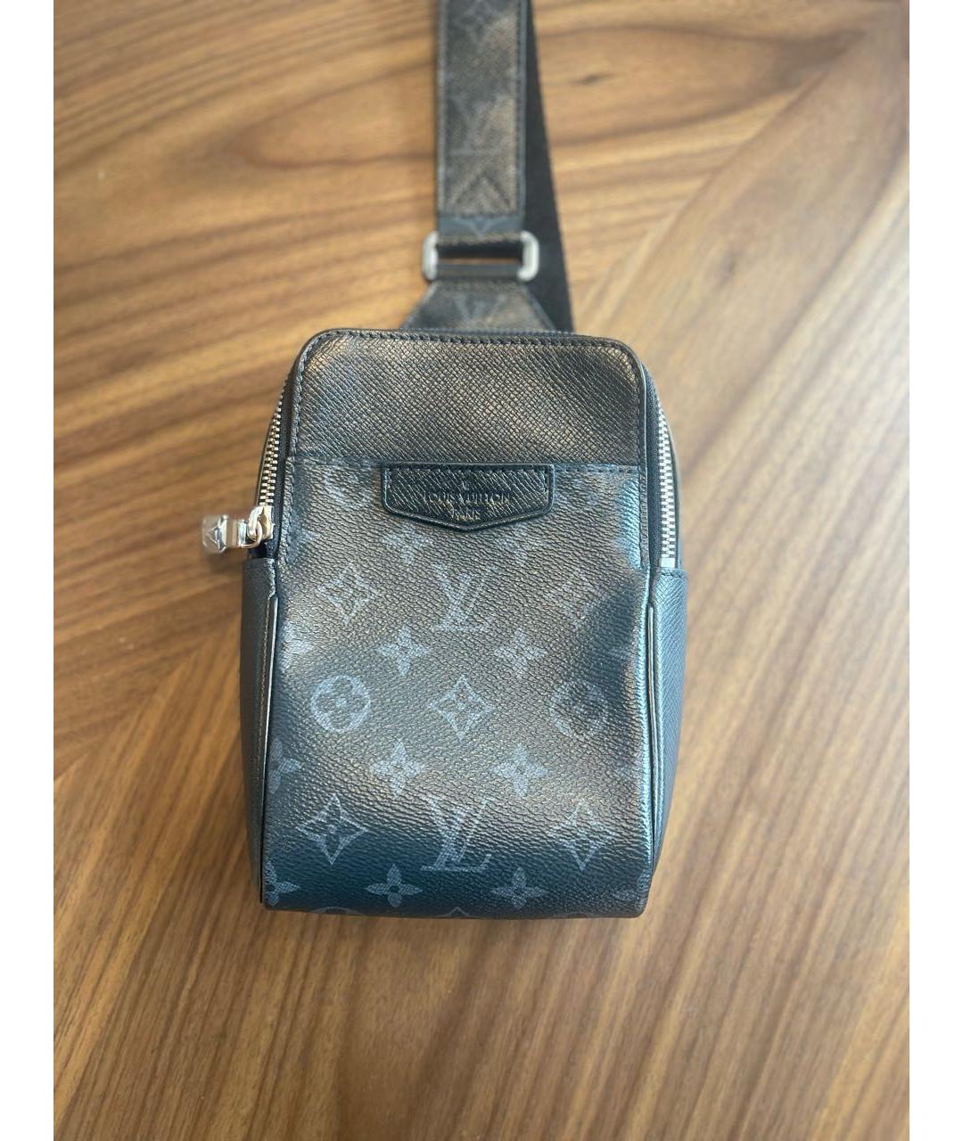 LOUIS VUITTON Серая кожаная сумка на плечо, фото 2
