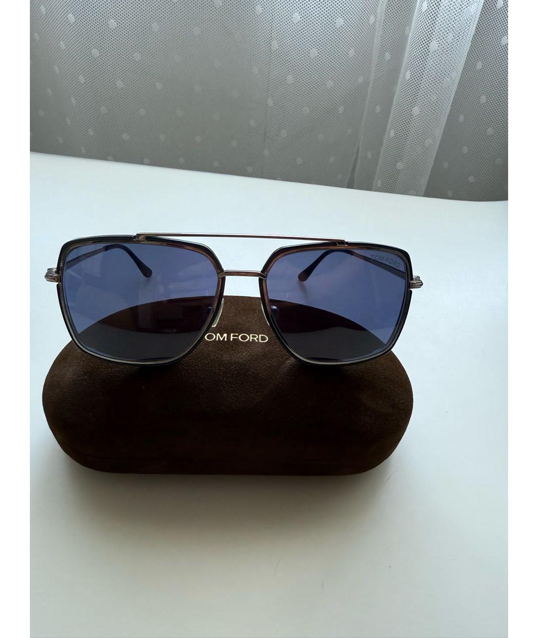 TOM FORD Синие металлические солнцезащитные очки, фото 6