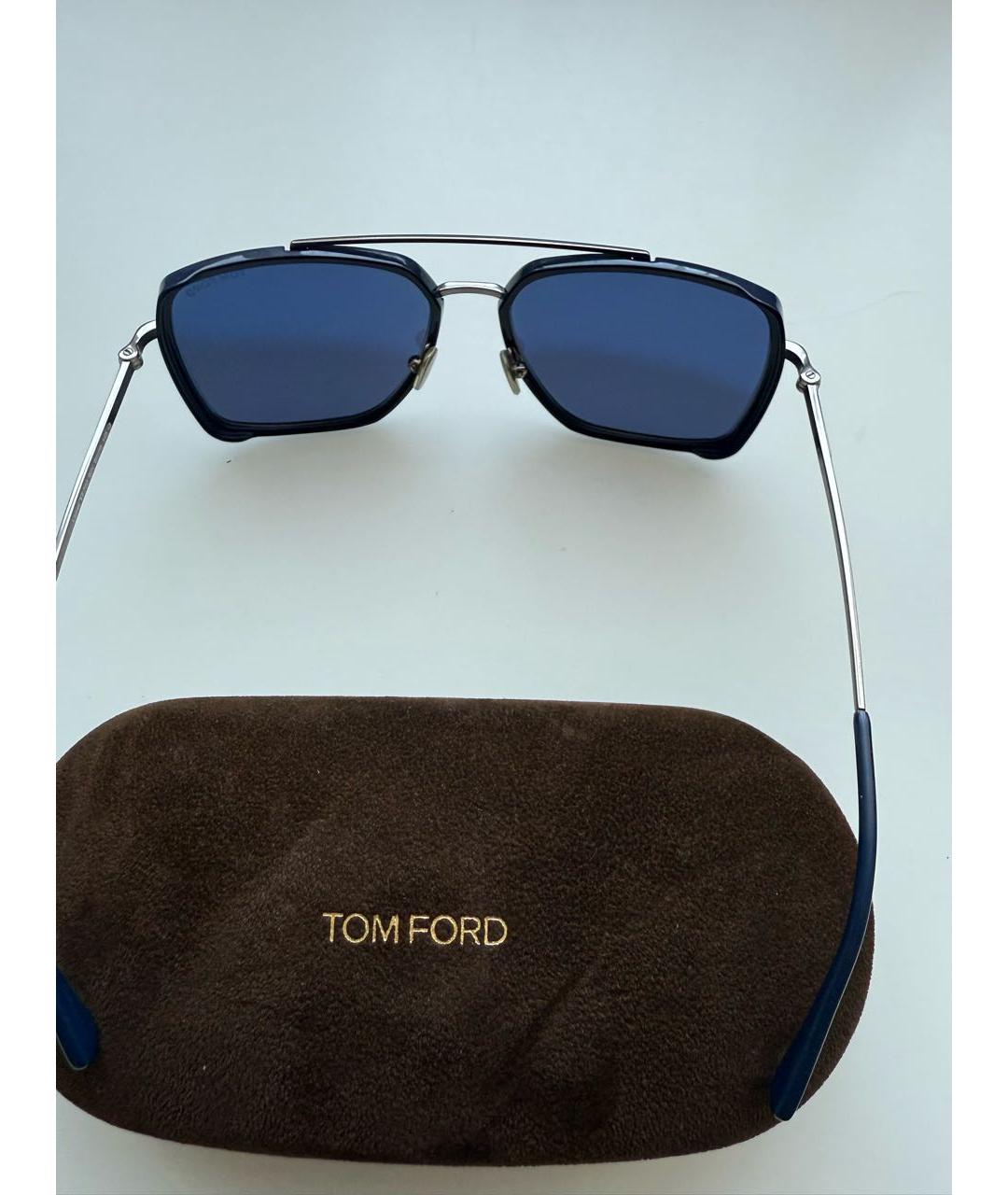 TOM FORD Синие металлические солнцезащитные очки, фото 3