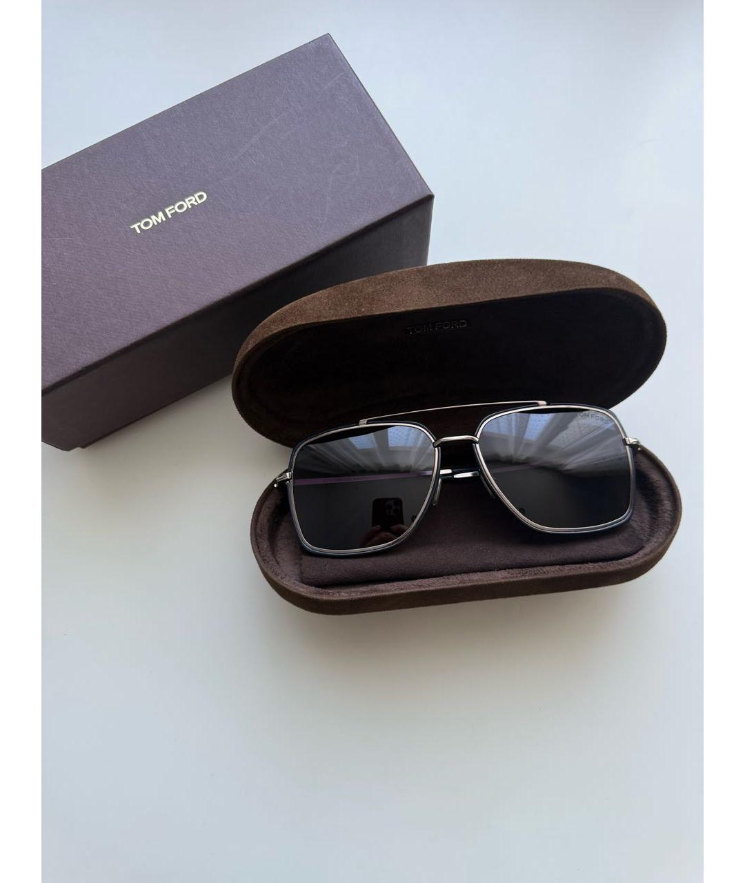 TOM FORD Синие металлические солнцезащитные очки, фото 5