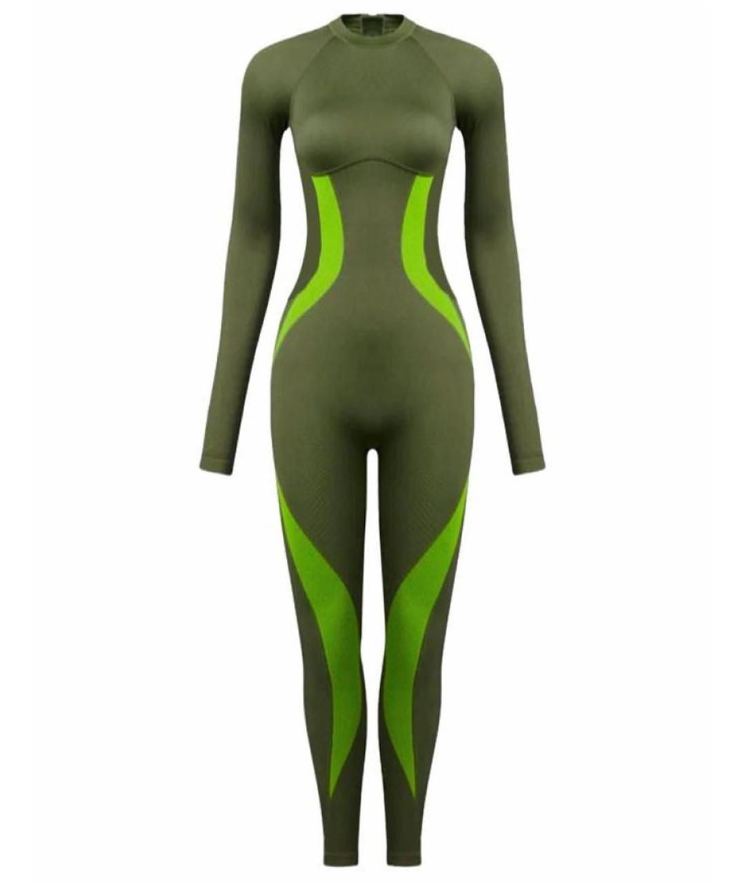 ADIDAS Зеленый хлопко-эластановый комбинезон, фото 1