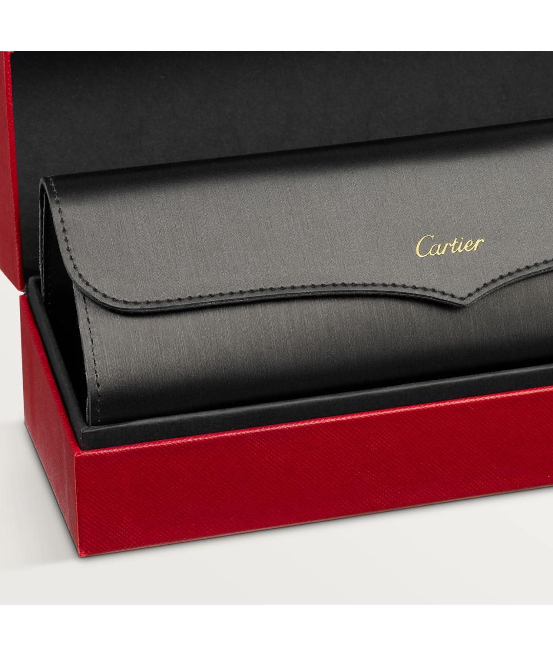 CARTIER Черные металлические солнцезащитные очки, фото 8