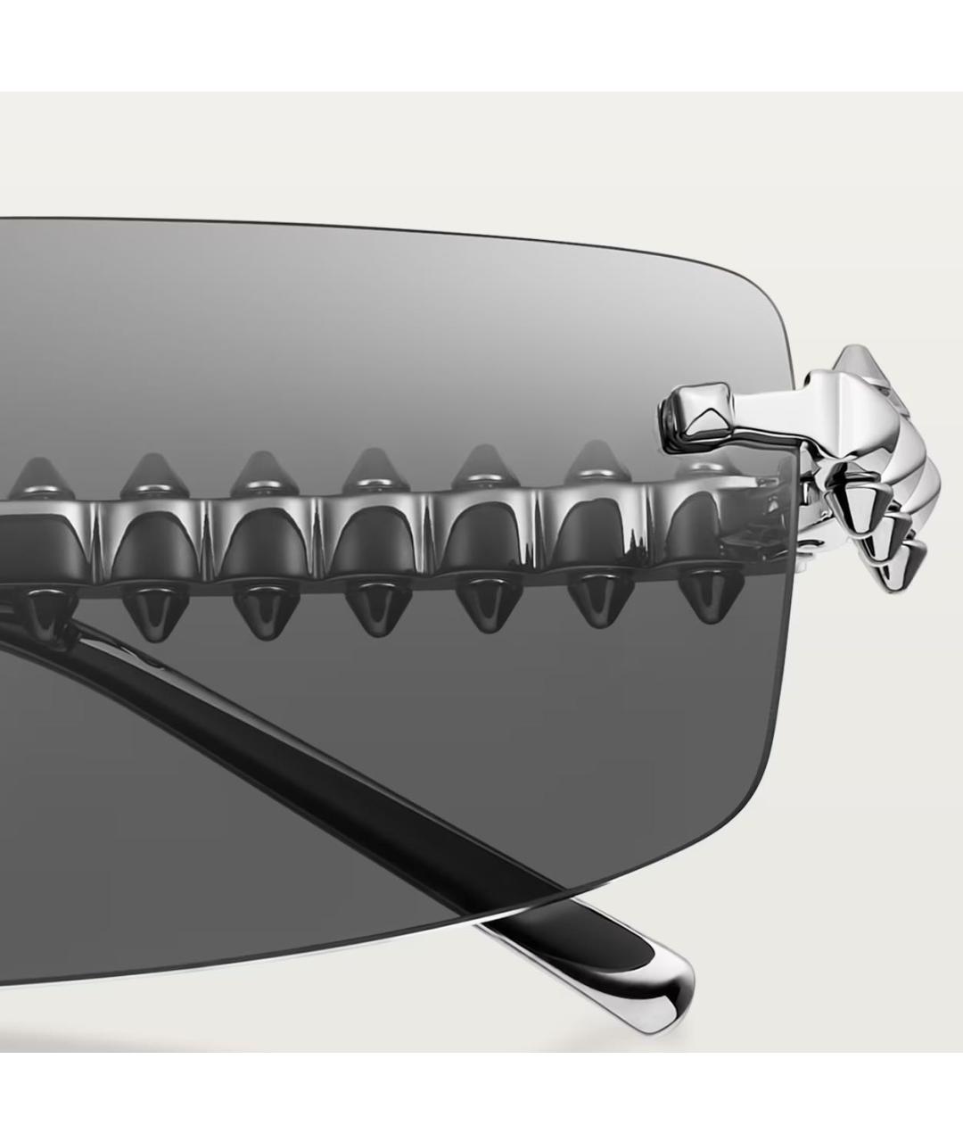 CARTIER Черные металлические солнцезащитные очки, фото 7
