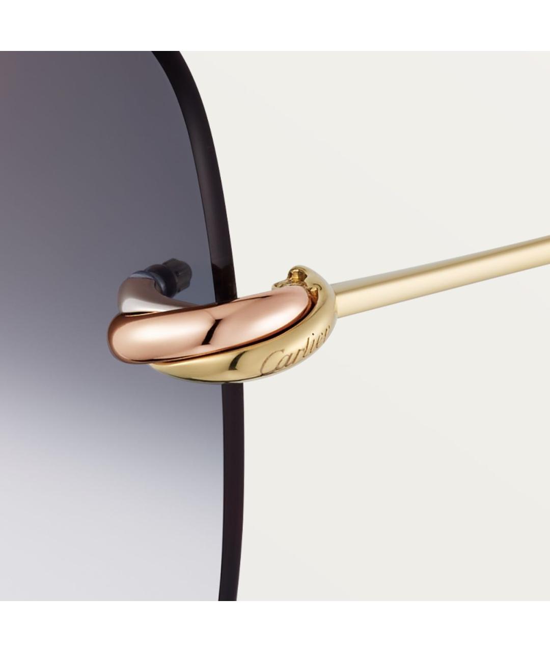 CARTIER Черные металлические солнцезащитные очки, фото 5