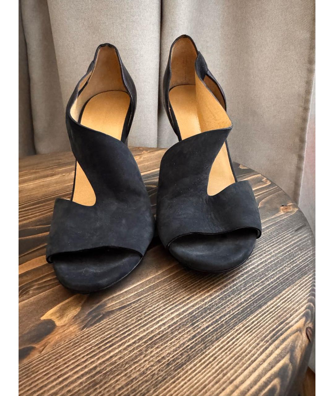 BALENCIAGA Черные кожаные босоножки, фото 5