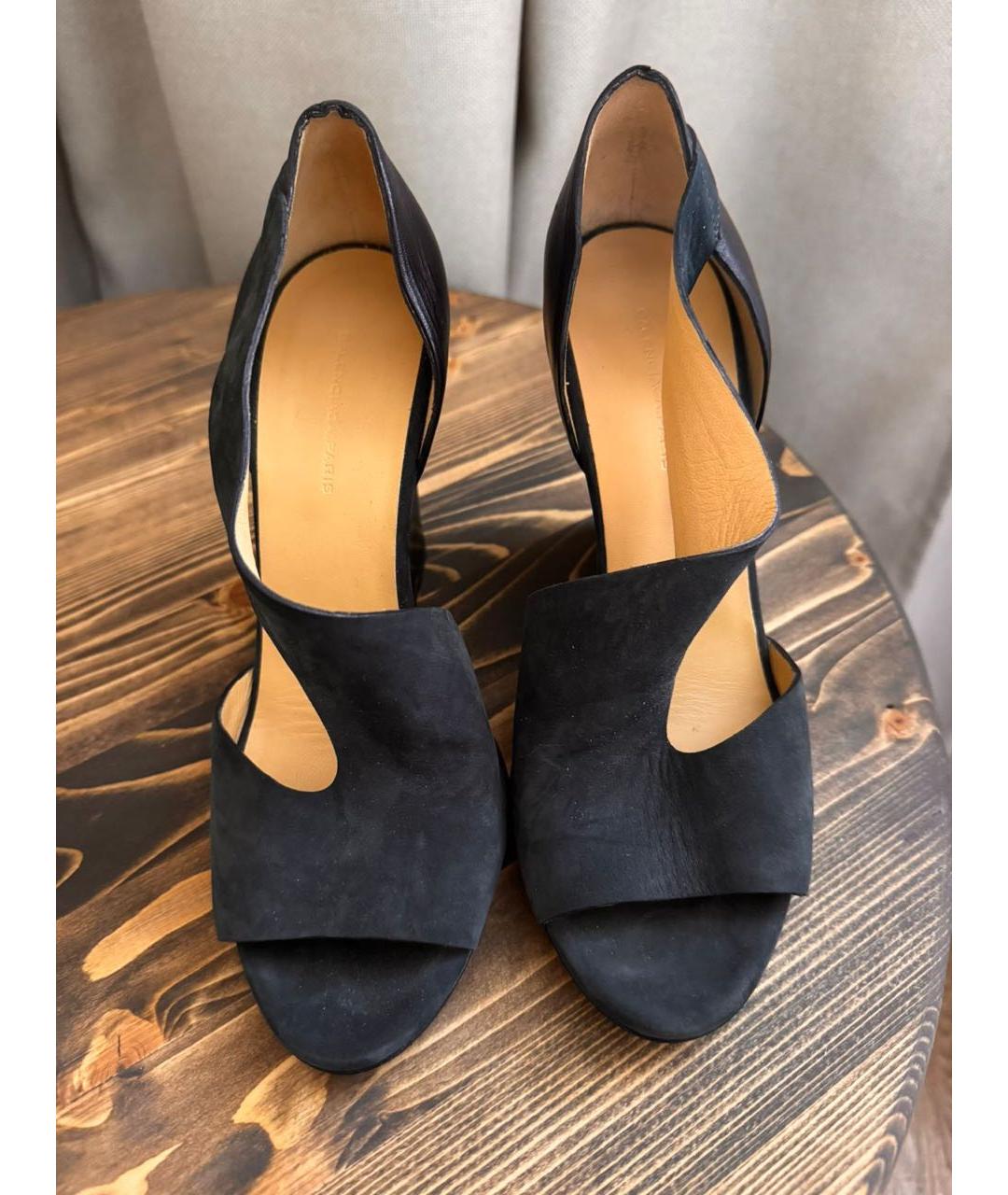 BALENCIAGA Черные кожаные босоножки, фото 3