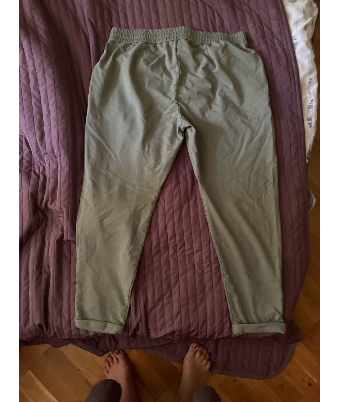 BRUNELLO CUCINELLI Зеленые хлопковые спортивные брюки и шорты, фото 2