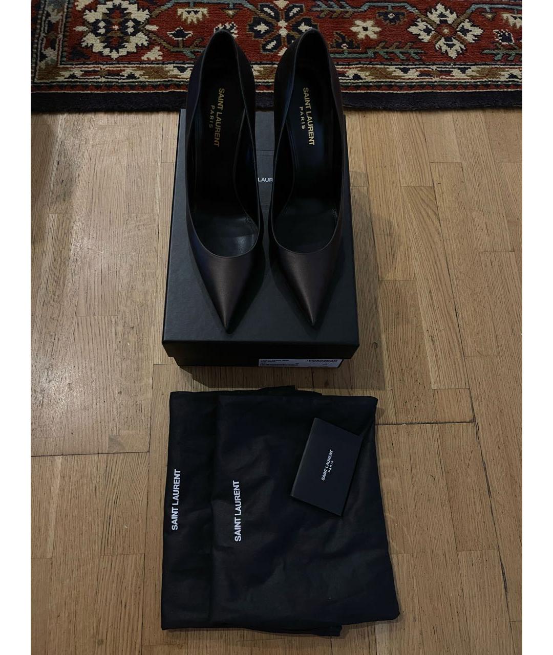 SAINT LAURENT Коричневые текстильные туфли, фото 6