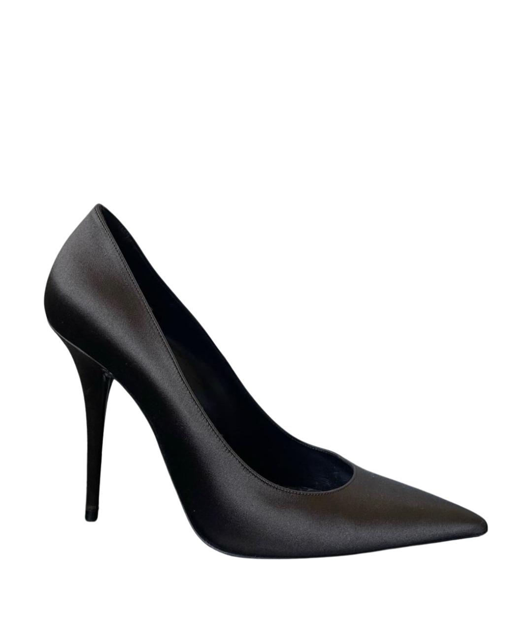 SAINT LAURENT Коричневые текстильные туфли, фото 1