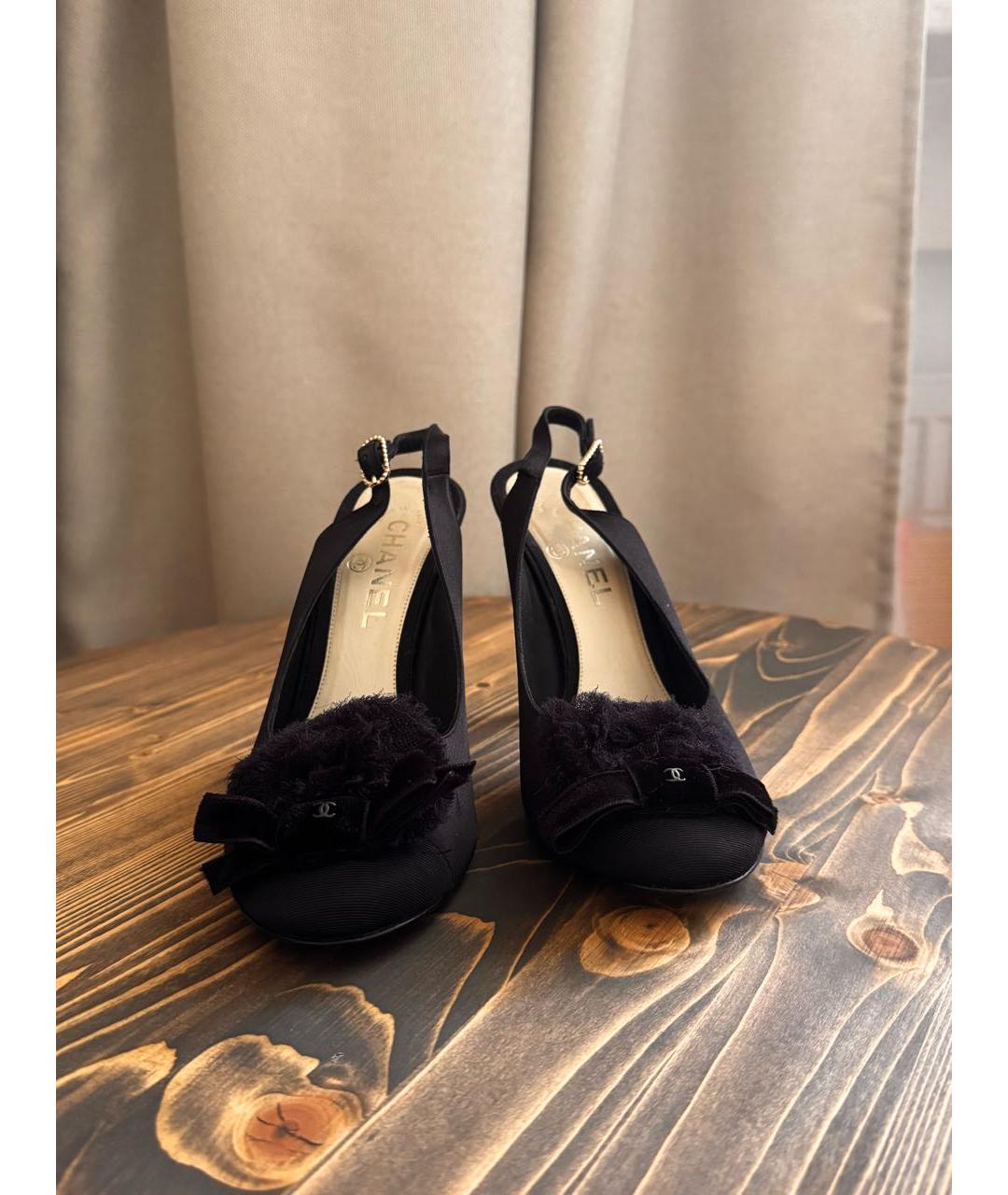 CHANEL Черные текстильные туфли, фото 2
