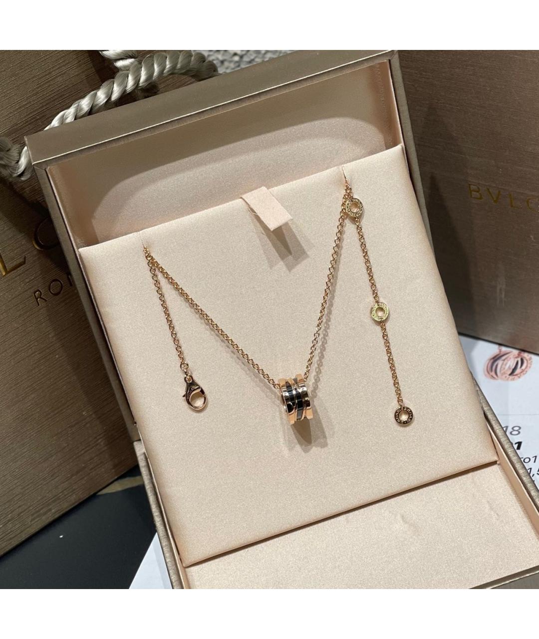 BVLGARI Черное колье из розового золота, фото 5