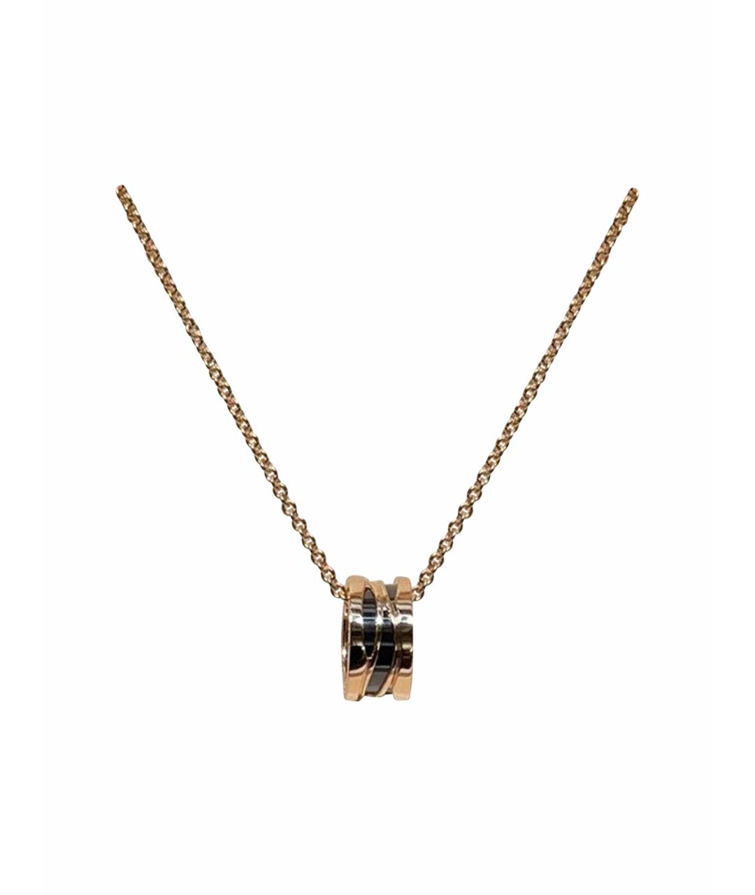 BVLGARI Черное колье из розового золота, фото 1
