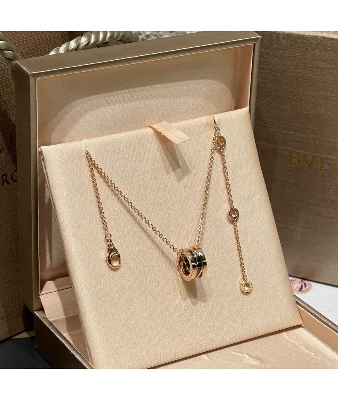 BVLGARI Черное колье из розового золота, фото 2