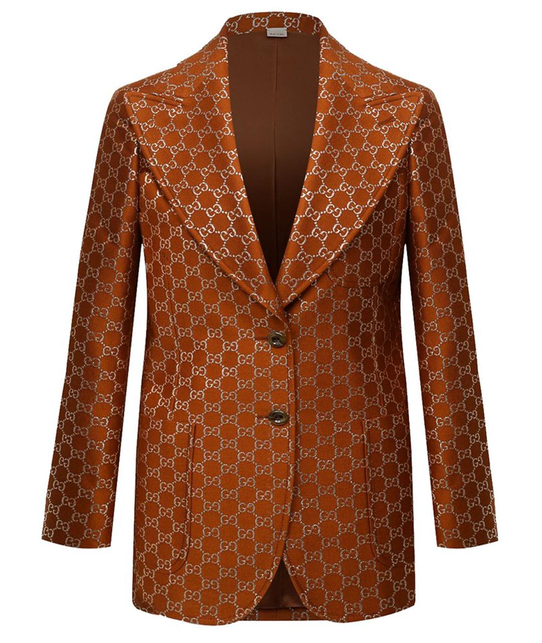 GUCCI Коричневый шерстяной жакет/пиджак, фото 1
