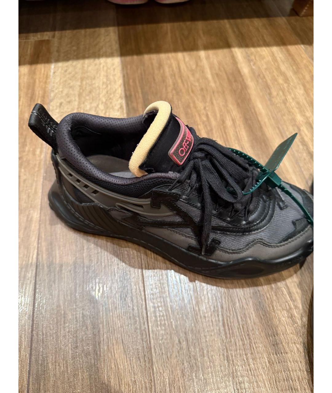 OFF-WHITE Черные текстильные низкие кроссовки / кеды, фото 2