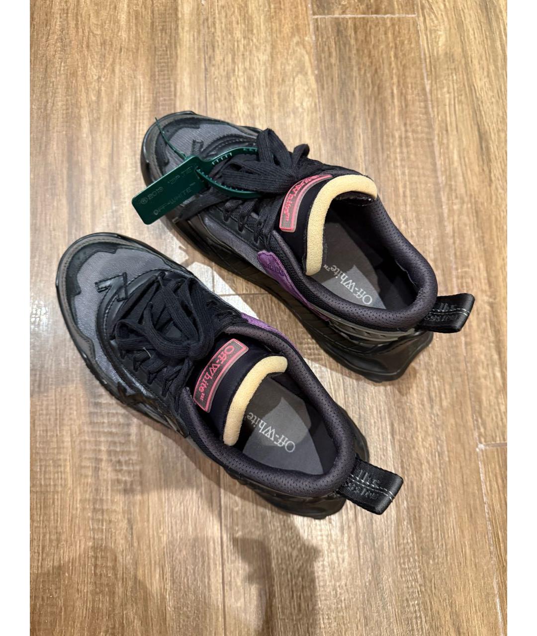 OFF-WHITE Черные текстильные низкие кроссовки / кеды, фото 4