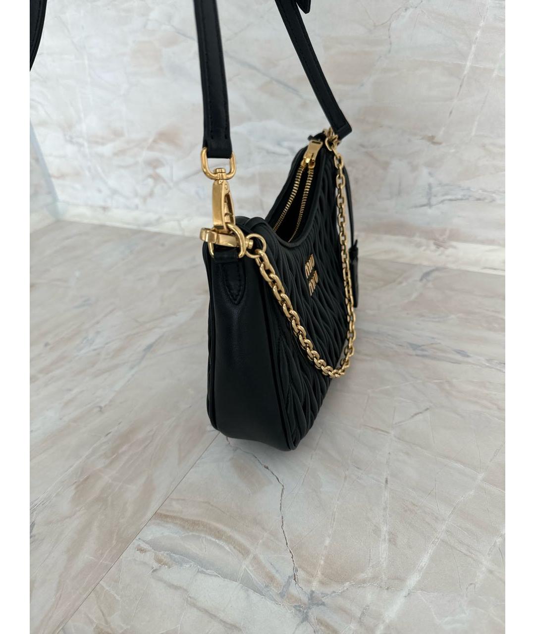 MIU MIU Черная кожаная сумка через плечо, фото 2