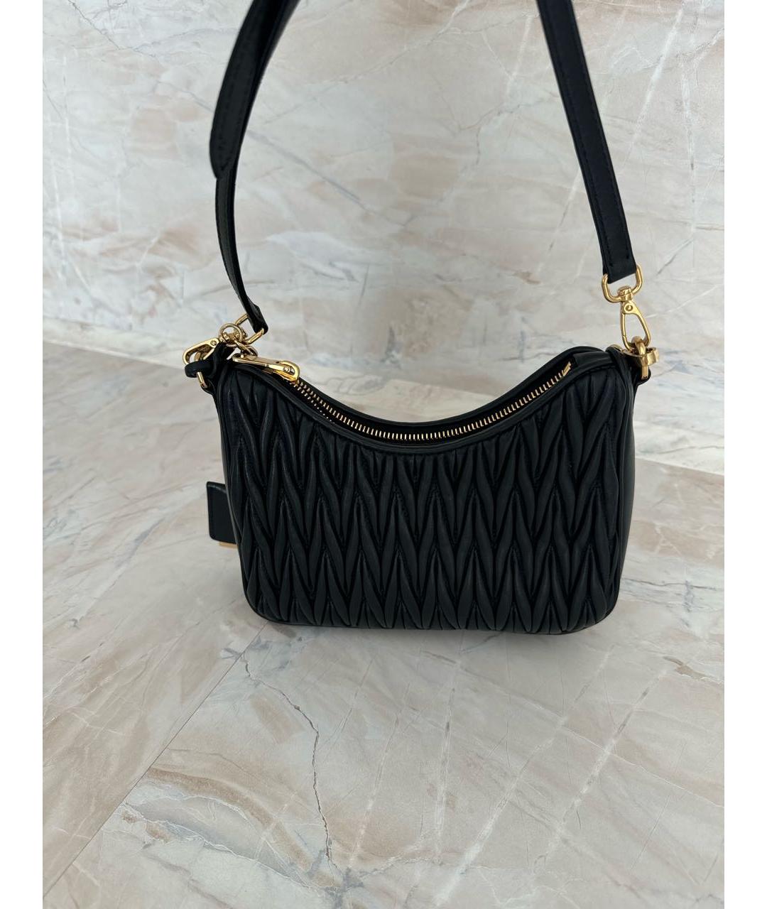 MIU MIU Черная кожаная сумка через плечо, фото 3