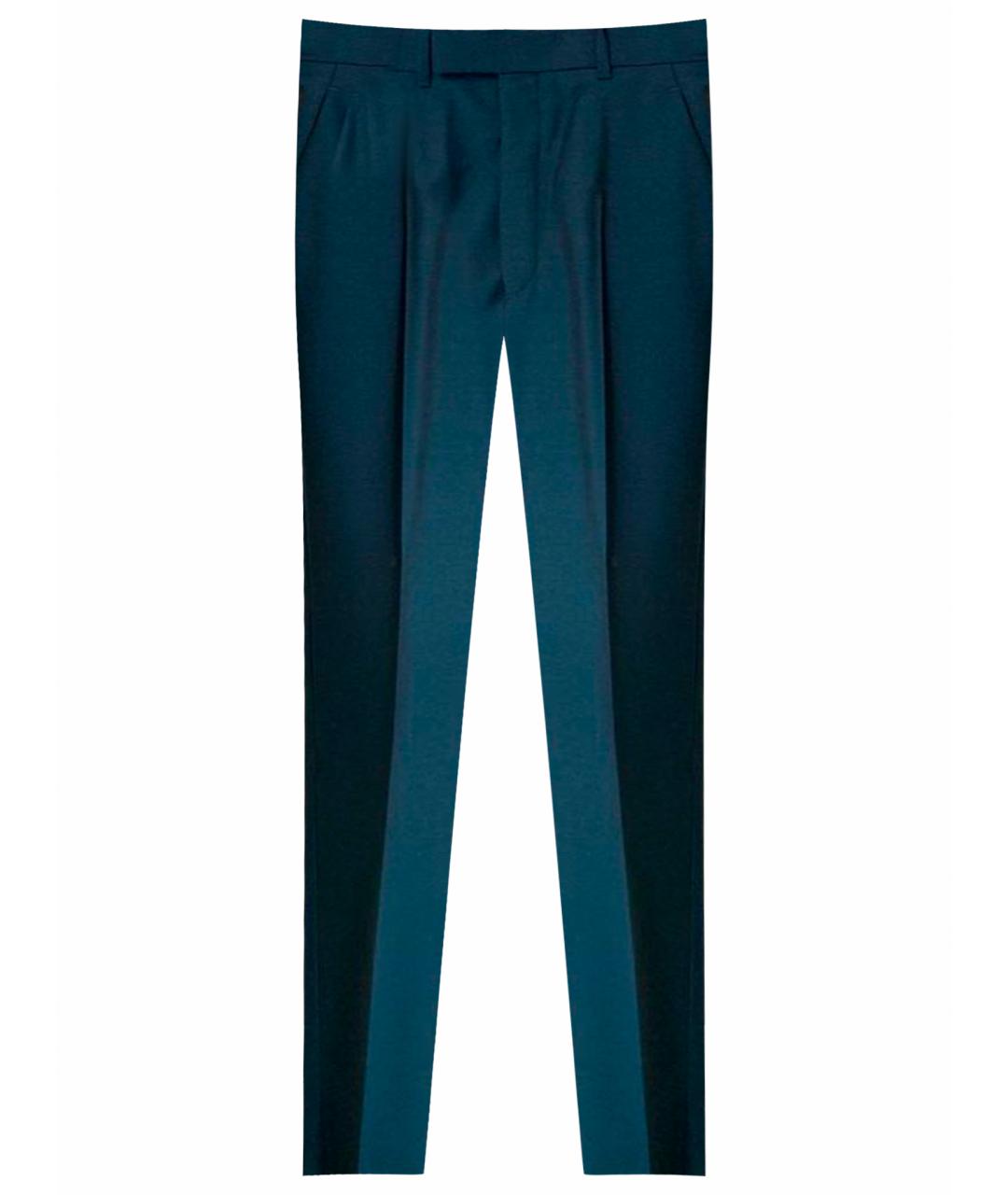 GUCCI Зеленые шерстяные прямые брюки, фото 1