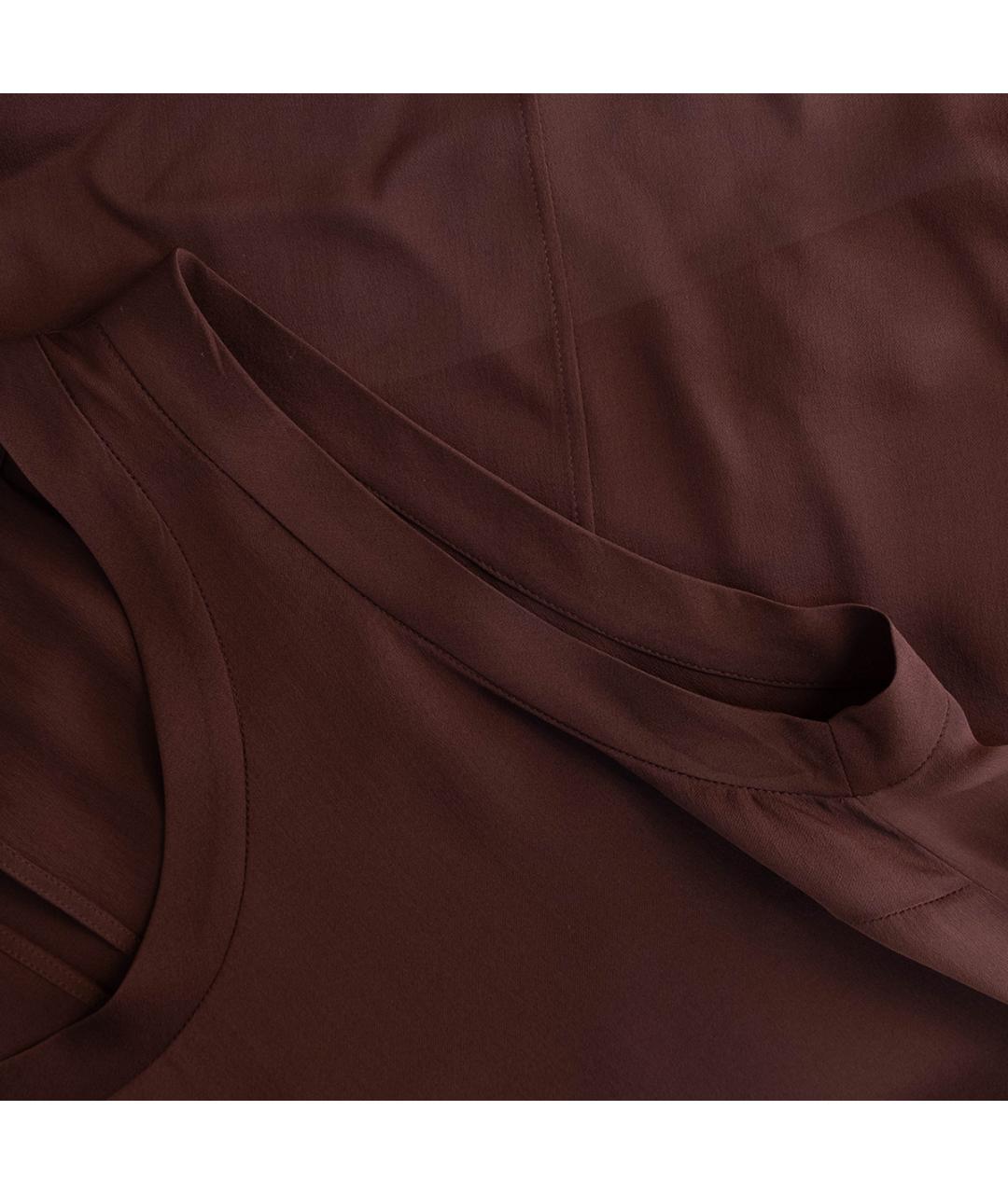 BRUNELLO CUCINELLI Бордовая шелковая блузы, фото 4
