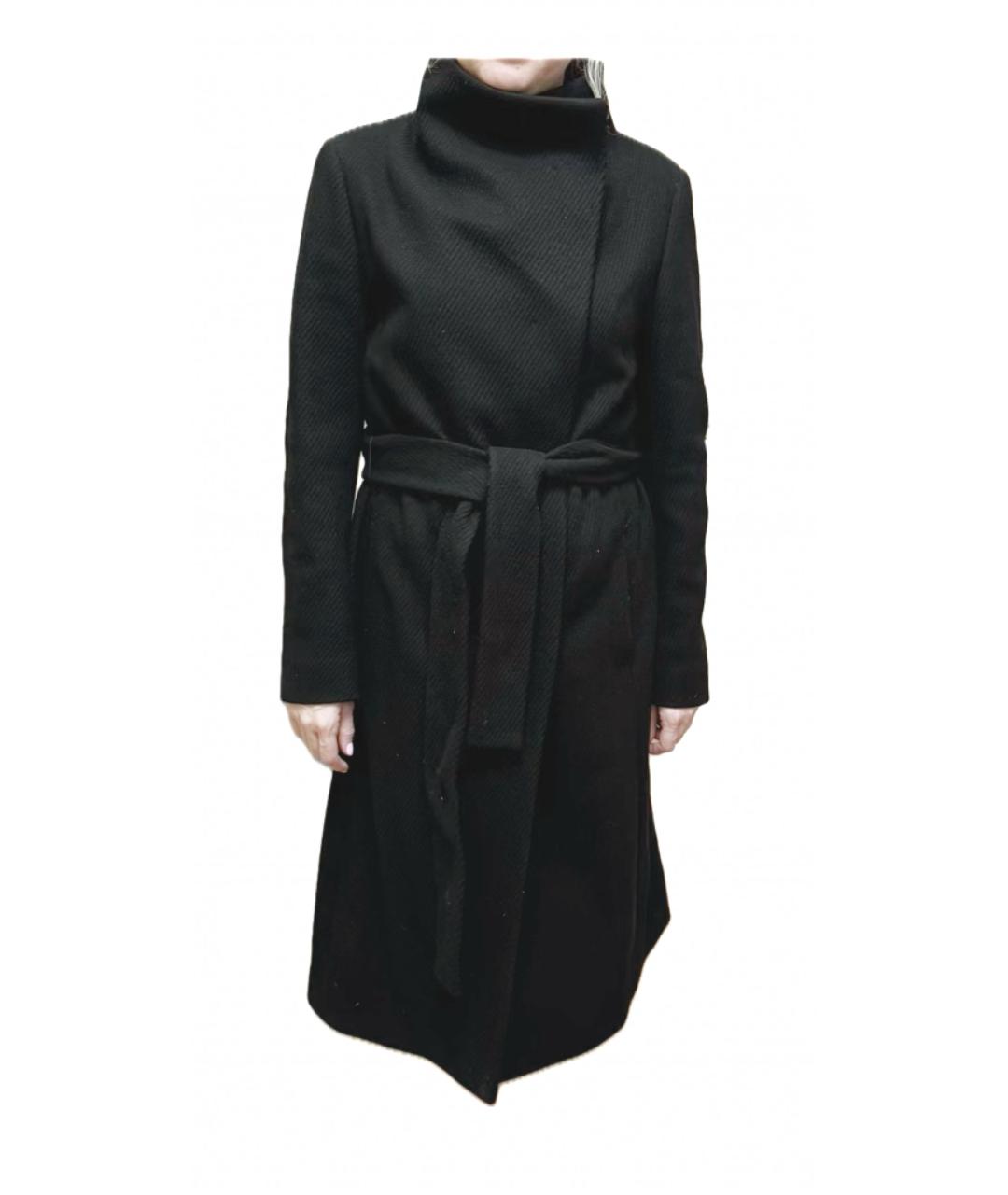 HUGO BOSS Черное шерстяное пальто, фото 1