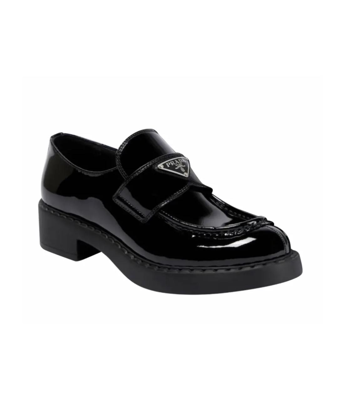 PRADA Черные лоферы из лакированной кожи, фото 1