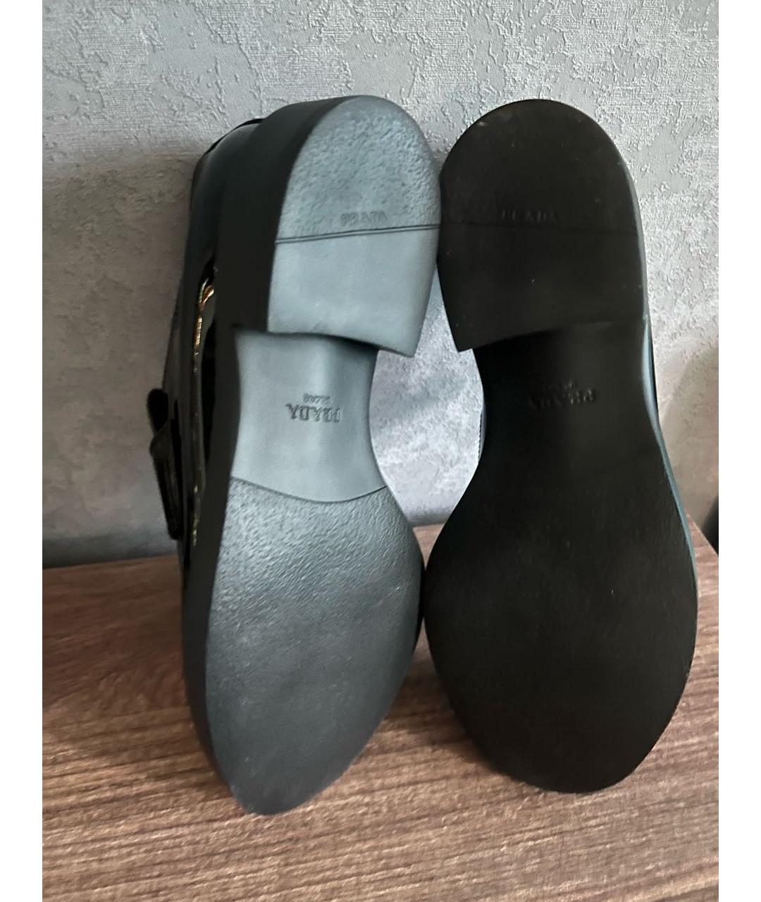 PRADA Черные лоферы из лакированной кожи, фото 5