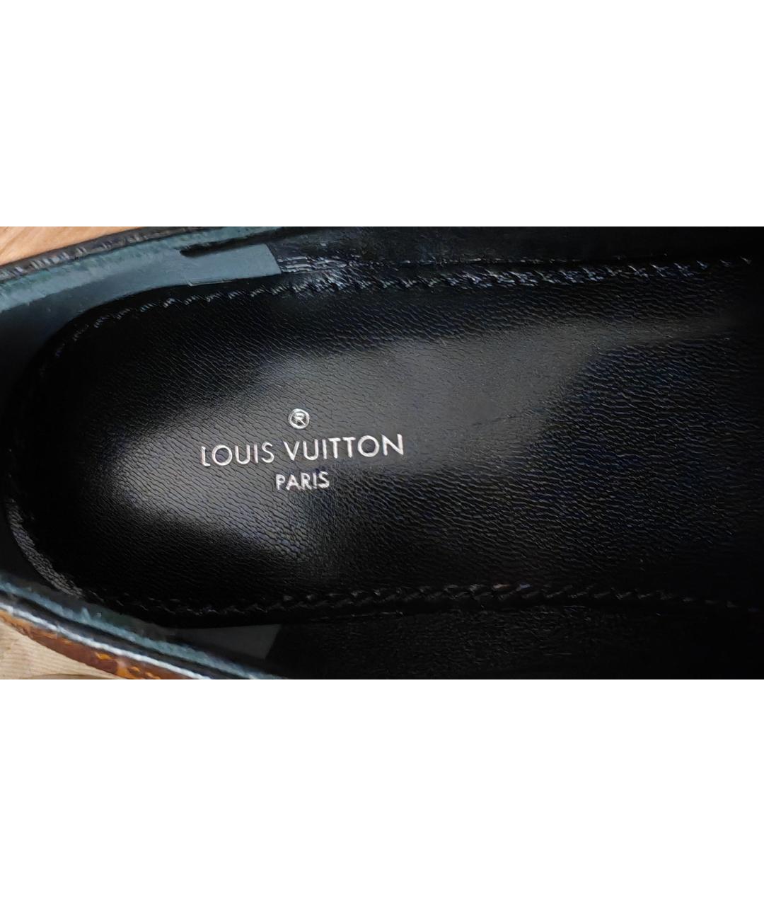LOUIS VUITTON Коричневые кожаные лоферы, фото 7