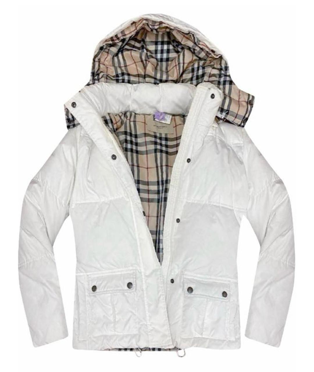 BURBERRY Белый полиэстеровый пуховик, фото 1
