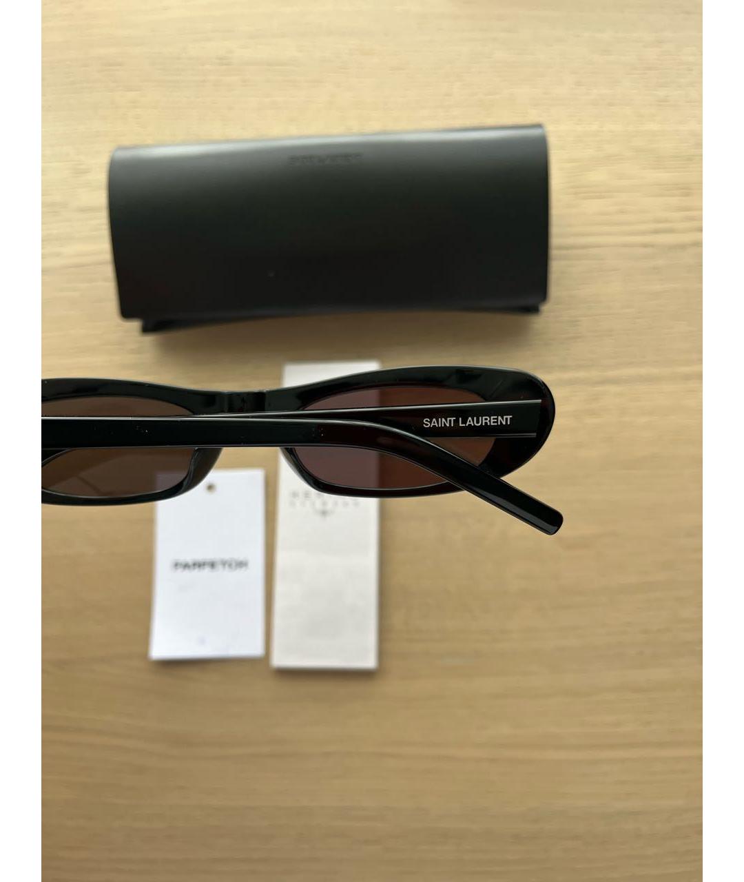 SAINT LAURENT Черные пластиковые солнцезащитные очки, фото 4