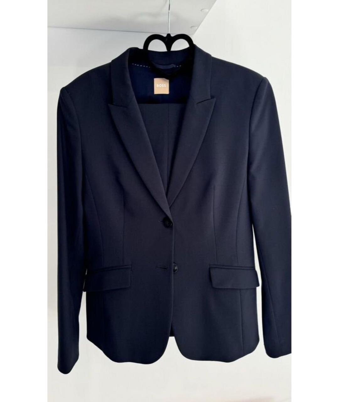 HUGO BOSS Темно-синий ацетатный костюм с брюками, фото 4