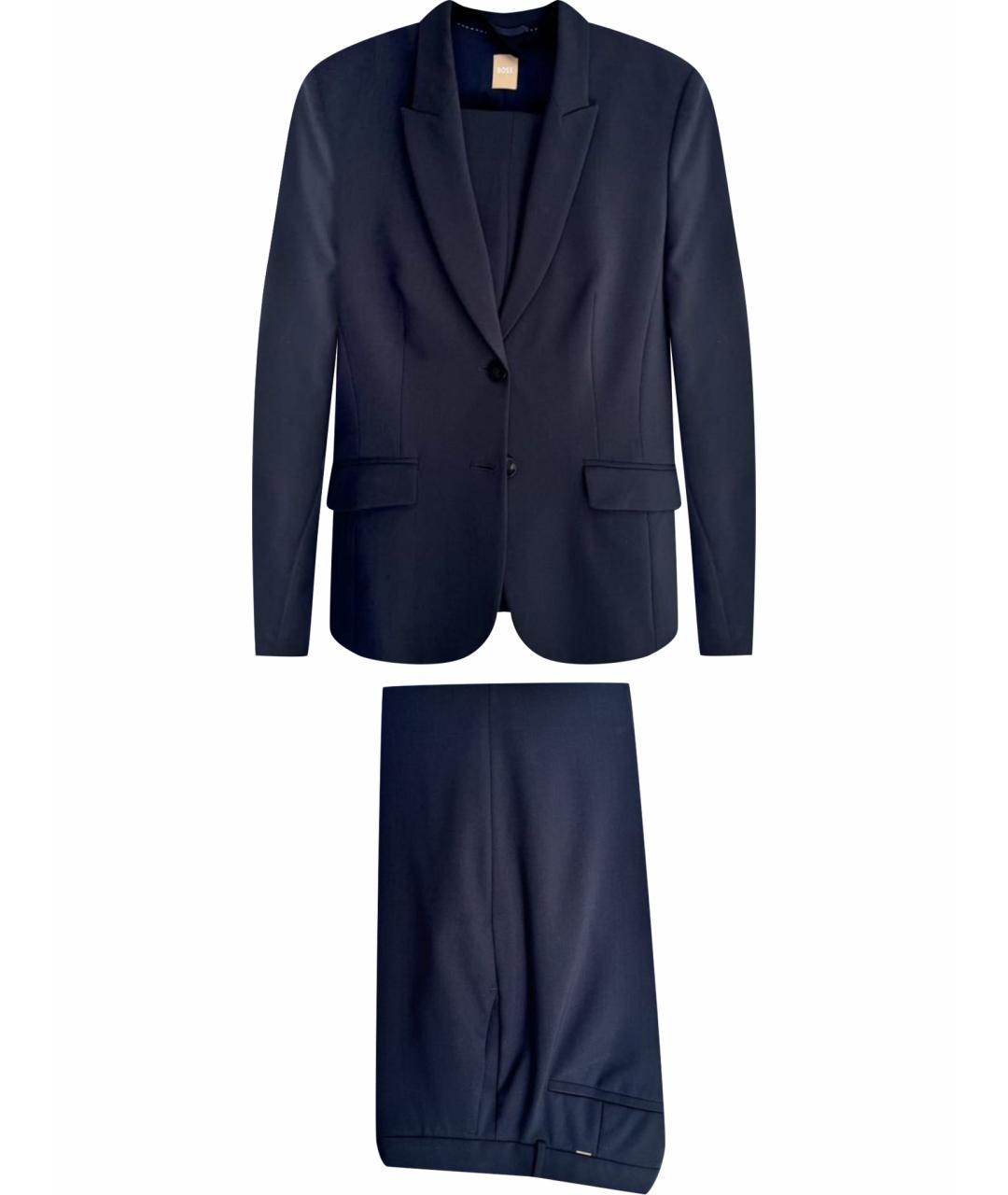 HUGO BOSS Темно-синий ацетатный костюм с брюками, фото 1