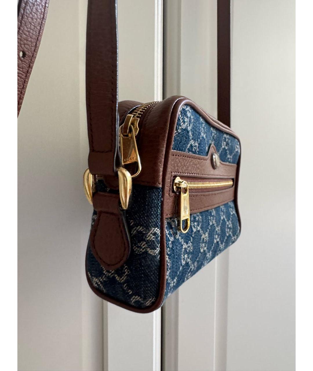 GUCCI Темно-синяя деним сумка через плечо, фото 2