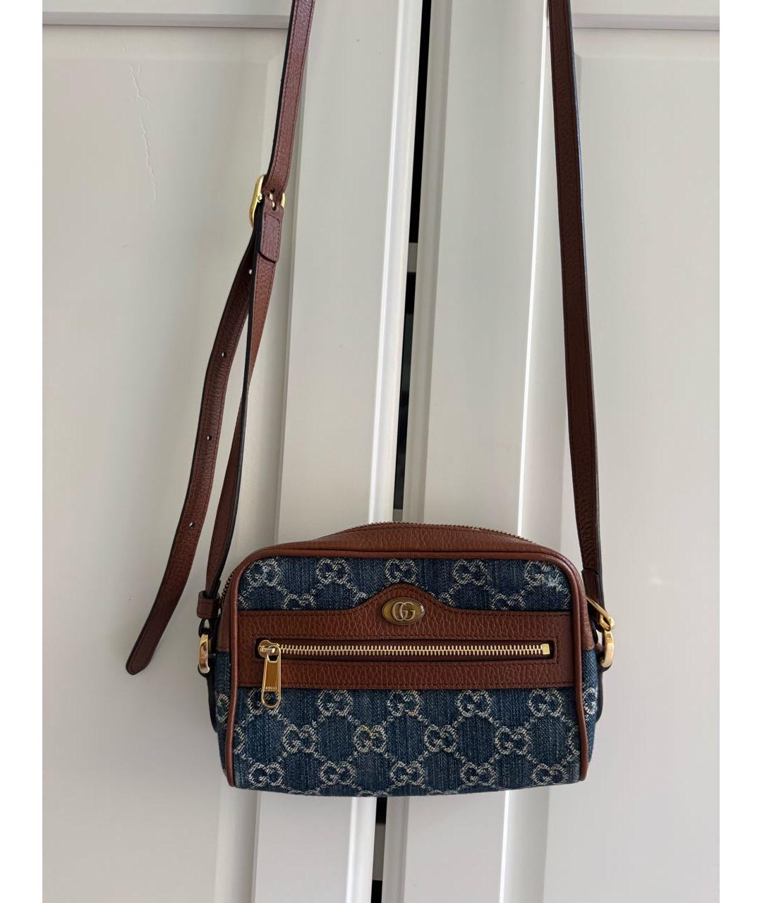 GUCCI Темно-синяя деним сумка через плечо, фото 5
