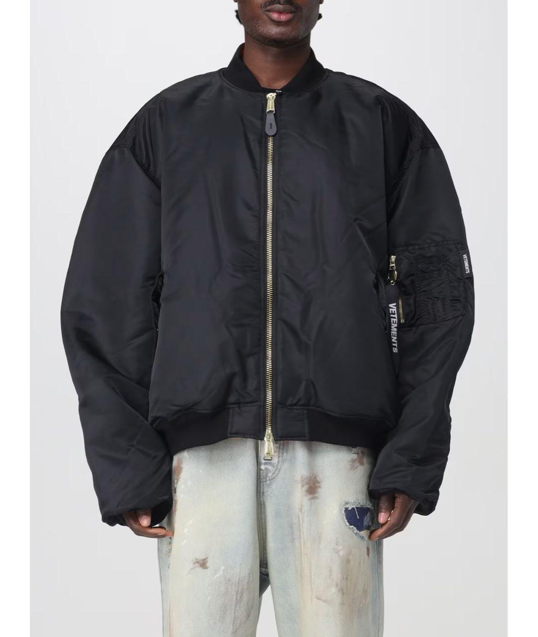 VETEMENTS Черная полиэстеровая куртка, фото 2