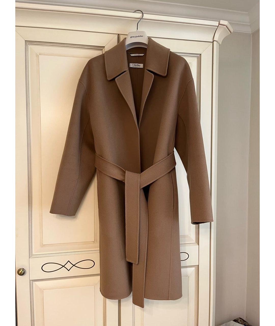 'S MAX MARA Коричневое шерстяное пальто, фото 5
