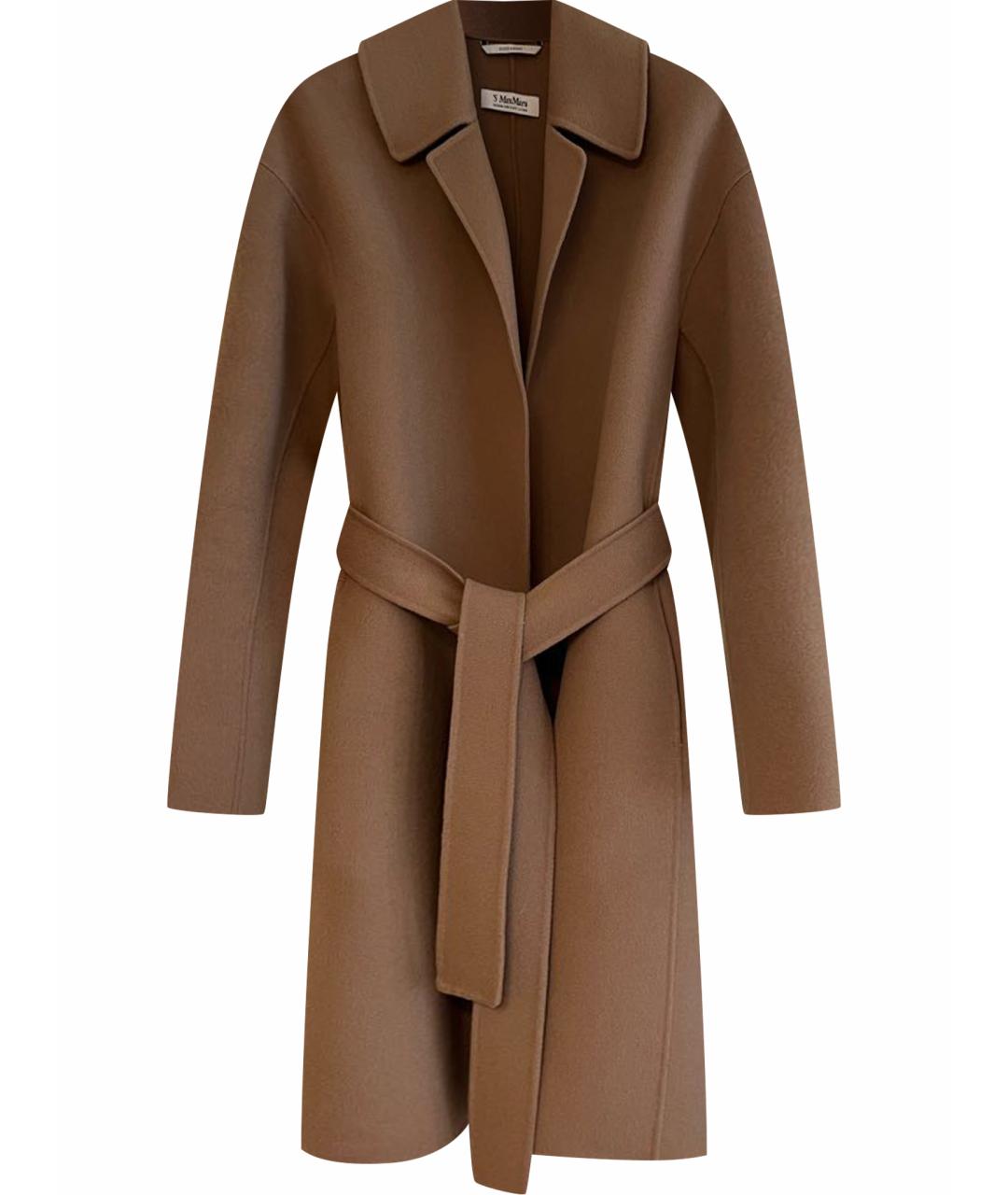 'S MAX MARA Коричневое шерстяное пальто, фото 1