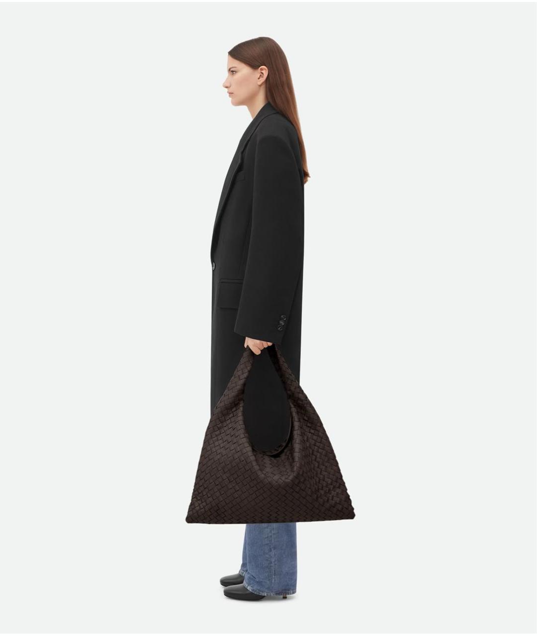 BOTTEGA VENETA Коричневая кожаная сумка через плечо, фото 5
